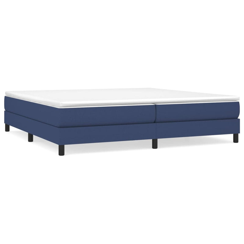 Boxspring met matras stof blauw 200x200 cm