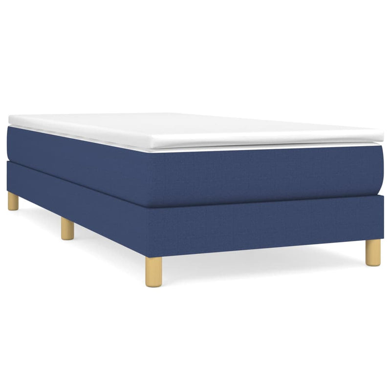 Boxspring met matras stof blauw 100x200 cm