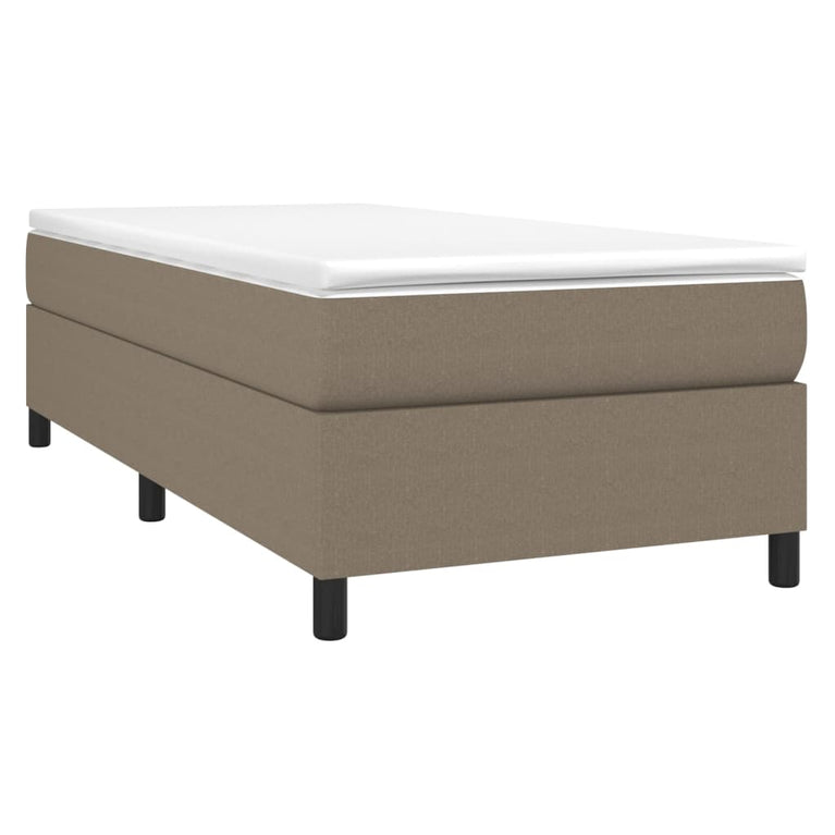 Boxspring met matras stof taupe 90x200 cm