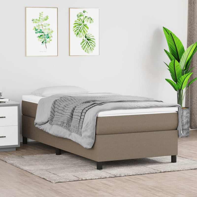 Boxspring met matras stof taupe 90x200 cm