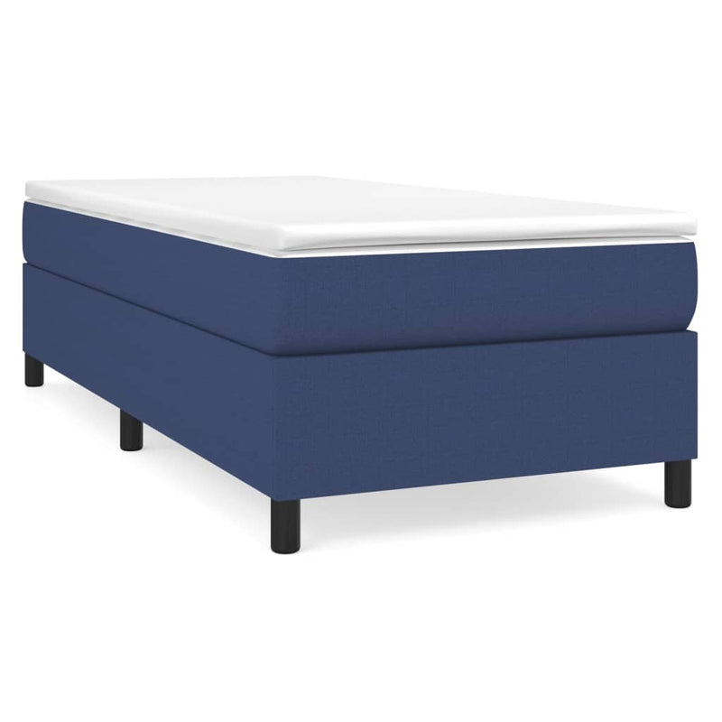 Boxspring met matras stof blauw 100x200 cm