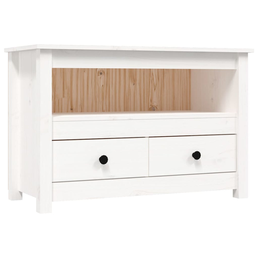 Tv-meubel 79x35x52 cm massief grenenhout wit MeubelReus