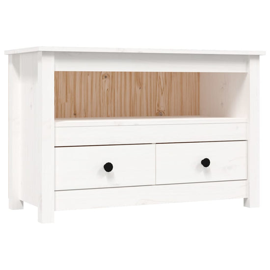 Tv-meubel 79x35x52 cm massief grenenhout wit MeubelReus