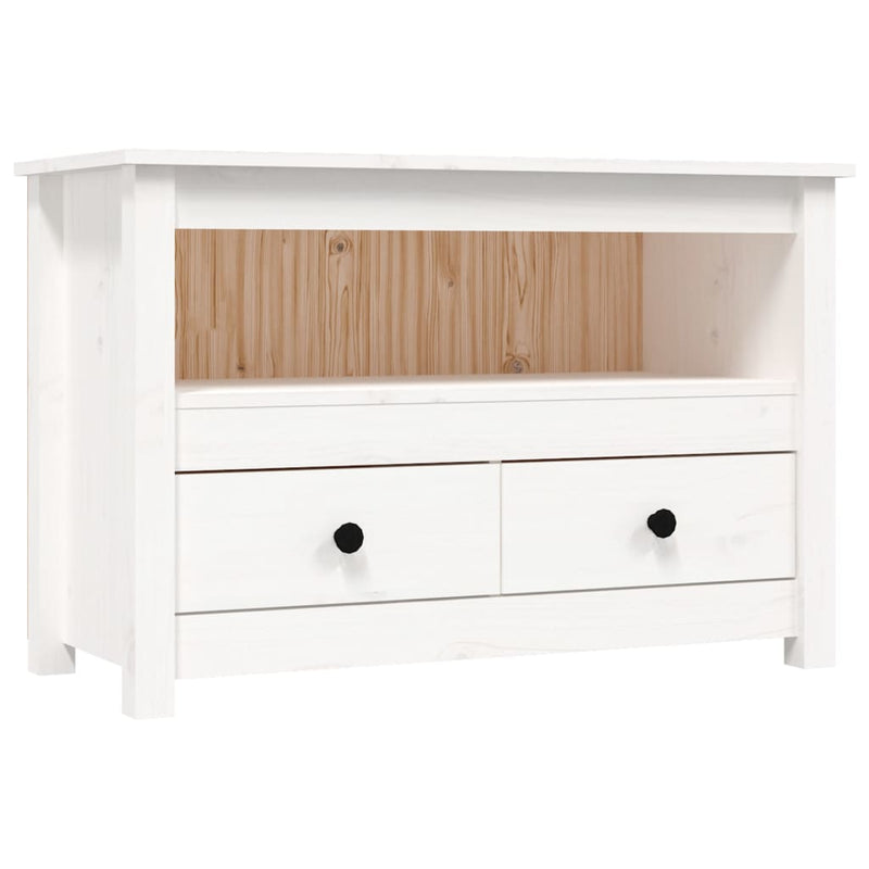Tv-meubel 79x35x52 cm massief grenenhout wit MeubelReus