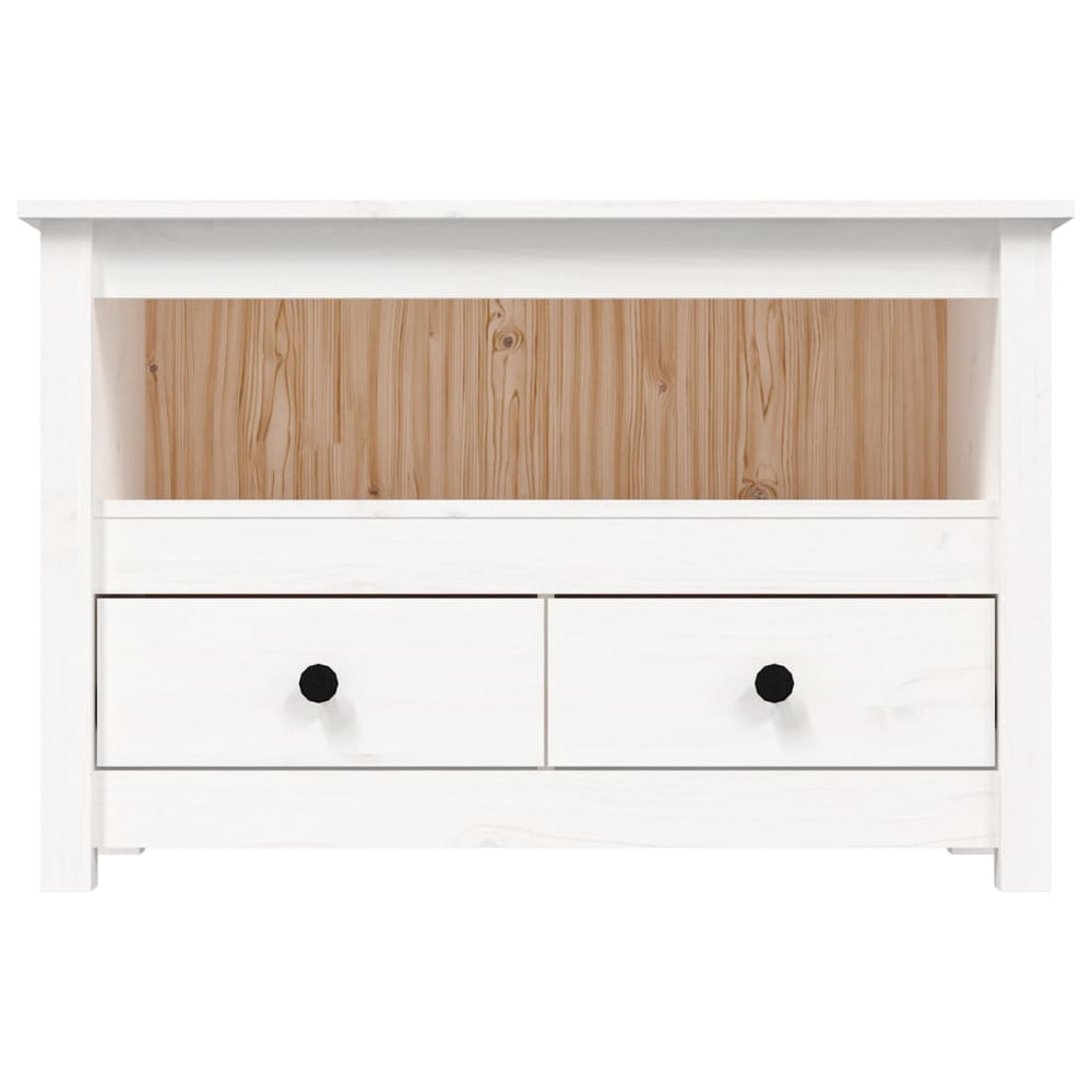 Tv-meubel 79x35x52 cm massief grenenhout wit MeubelReus