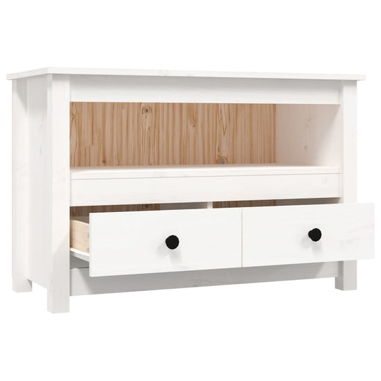 Tv-meubel 79x35x52 cm massief grenenhout wit MeubelReus