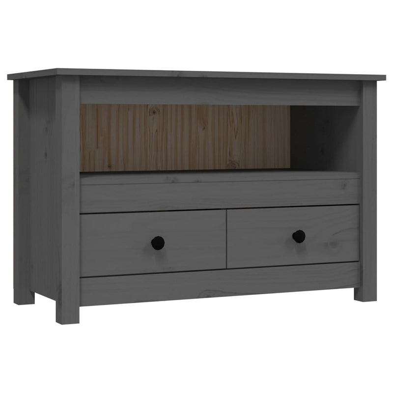 Tv-meubel 79x35x52 cm massief grenenhout grijs MeubelReus