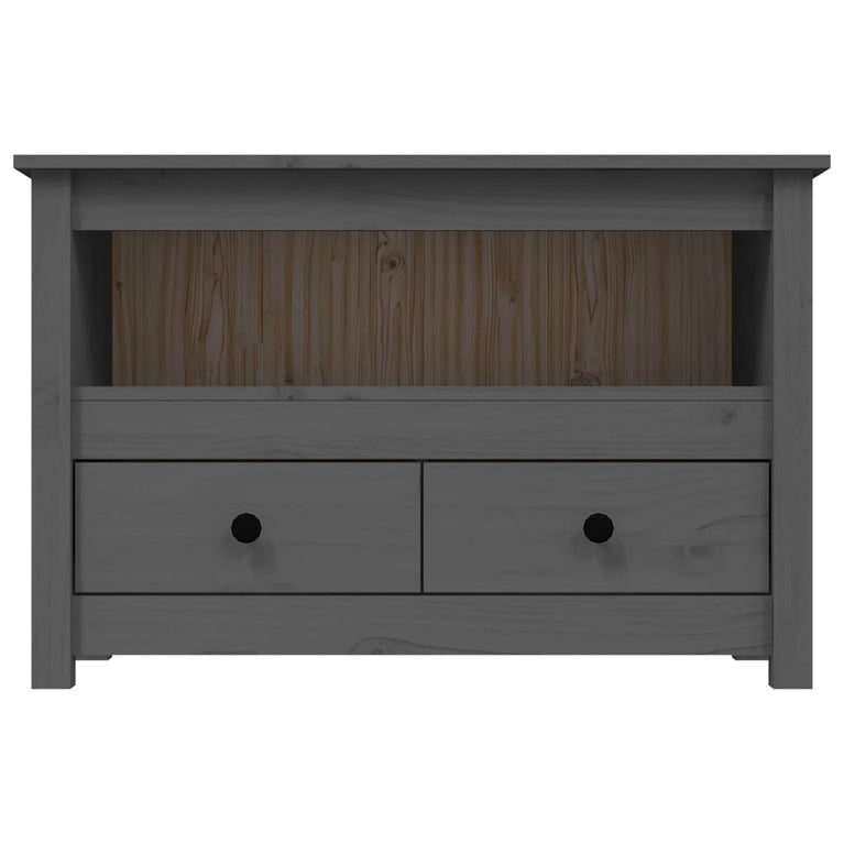 Tv-meubel 79x35x52 cm massief grenenhout grijs MeubelReus