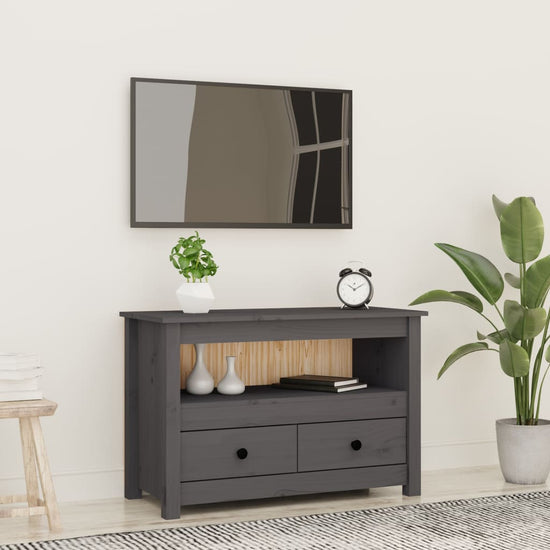 Tv-meubel 79x35x52 cm massief grenenhout grijs MeubelReus