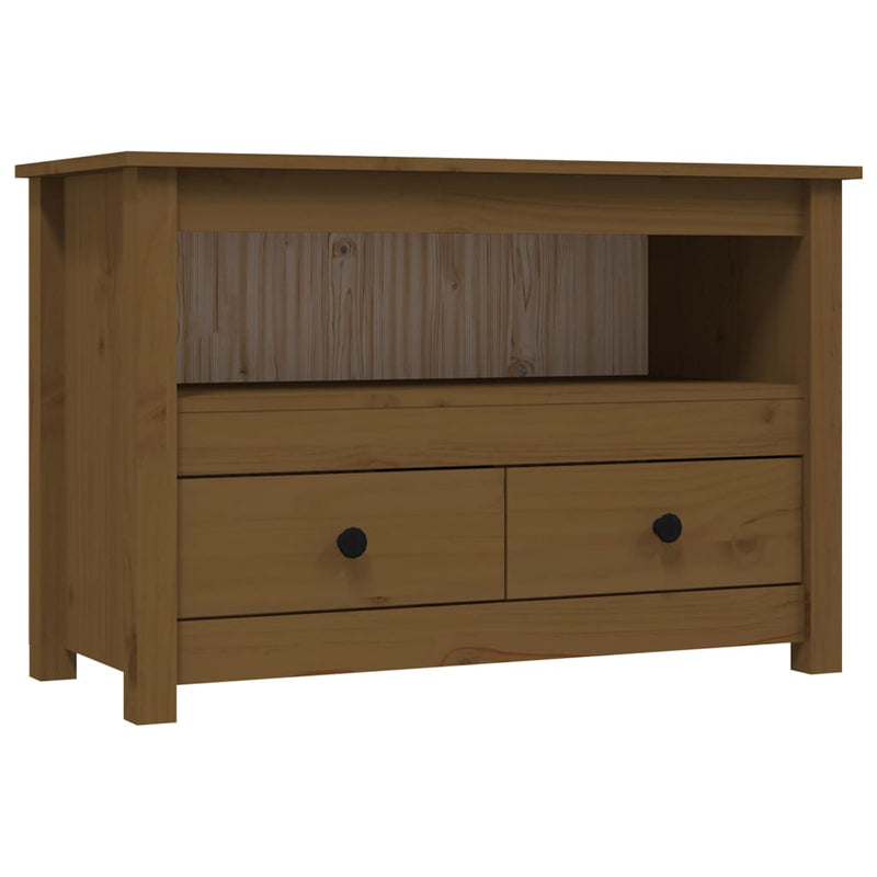 Tv-meubel 79x35x52 cm massief grenenhout honingbruin MeubelReus