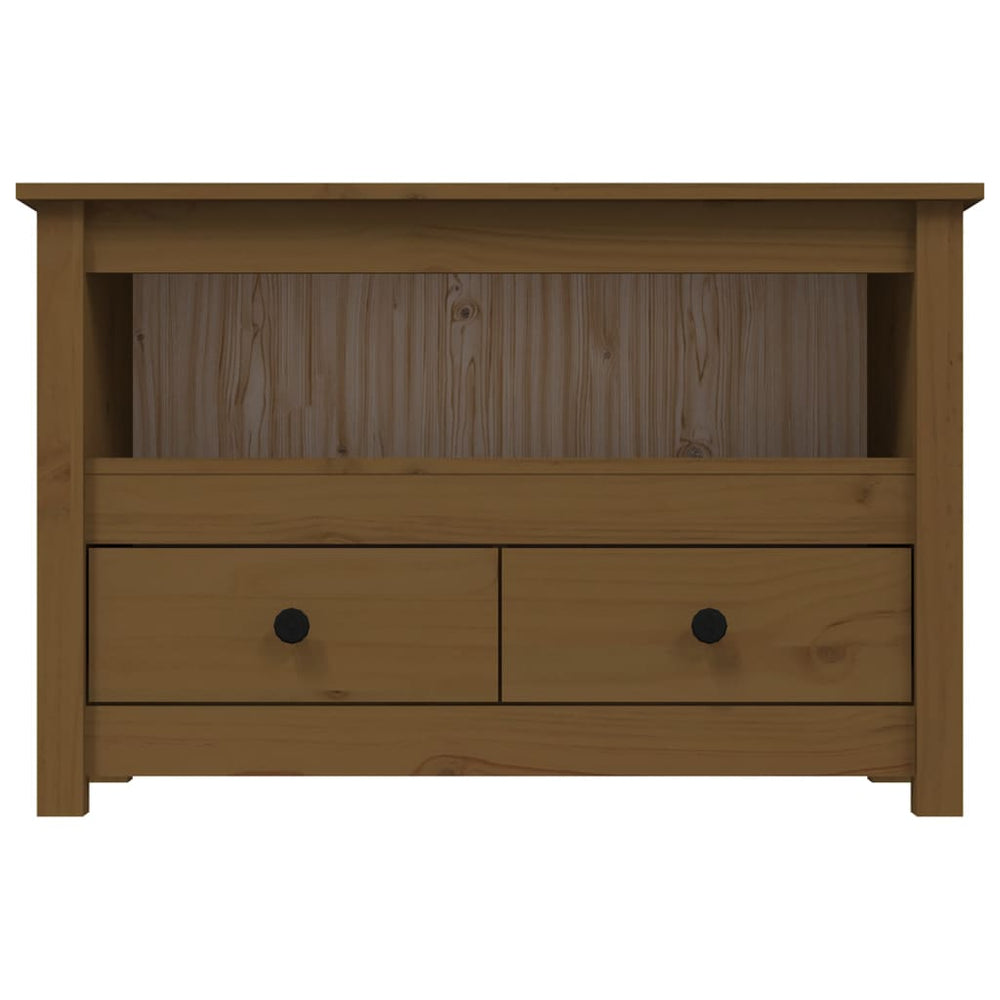 Tv-meubel 79x35x52 cm massief grenenhout honingbruin MeubelReus