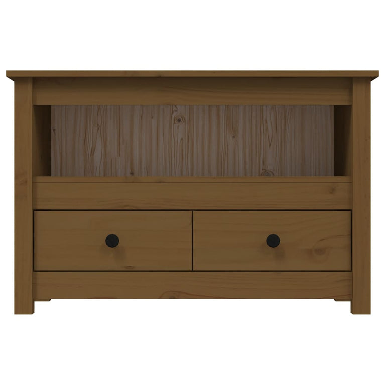 Tv-meubel 79x35x52 cm massief grenenhout honingbruin MeubelReus