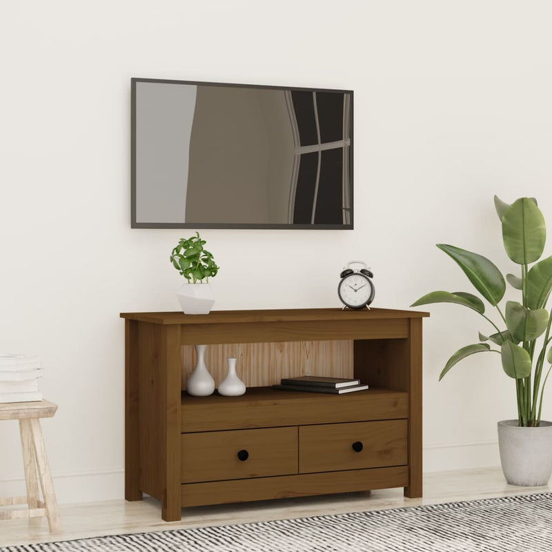 Tv-meubel 79x35x52 cm massief grenenhout honingbruin MeubelReus