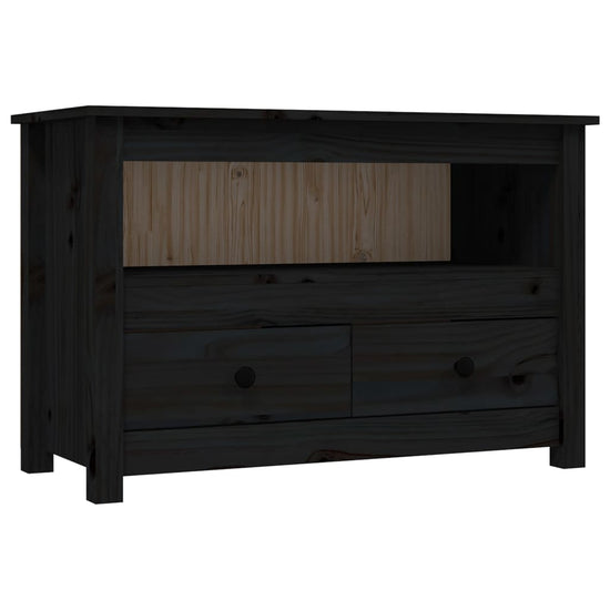 Tv-meubel 79x35x52 cm massief grenenhout zwart MeubelReus