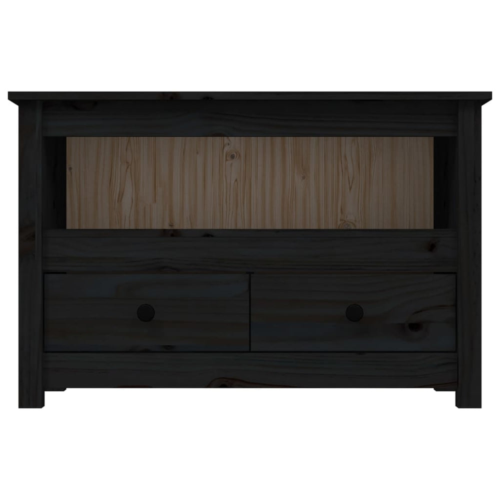 Tv-meubel 79x35x52 cm massief grenenhout zwart MeubelReus