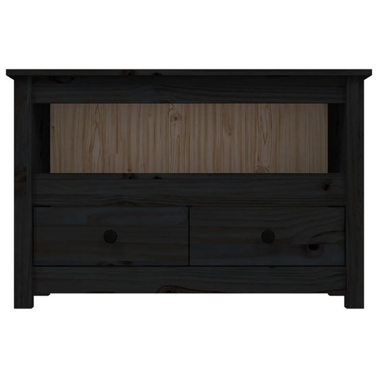 Tv-meubel 79x35x52 cm massief grenenhout zwart MeubelReus