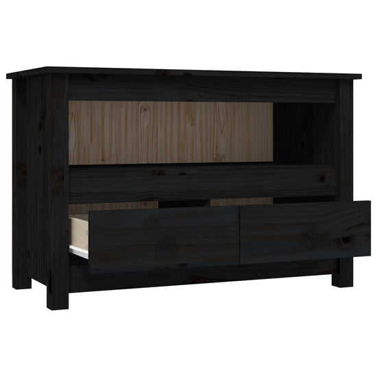 Tv-meubel 79x35x52 cm massief grenenhout zwart MeubelReus