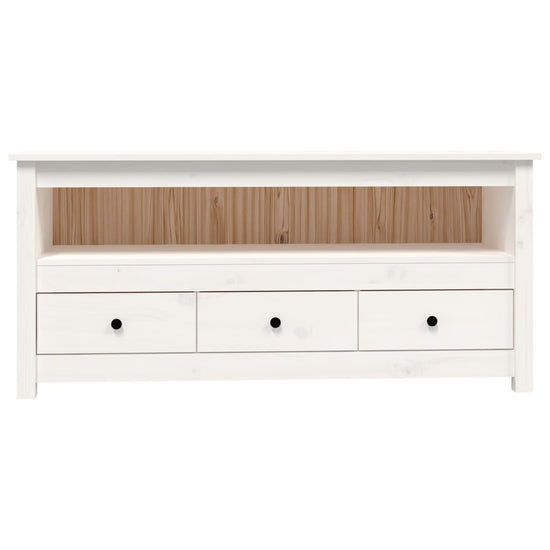 Tv-meubel 114x35x52 cm massief grenenhout wit MeubelReus
