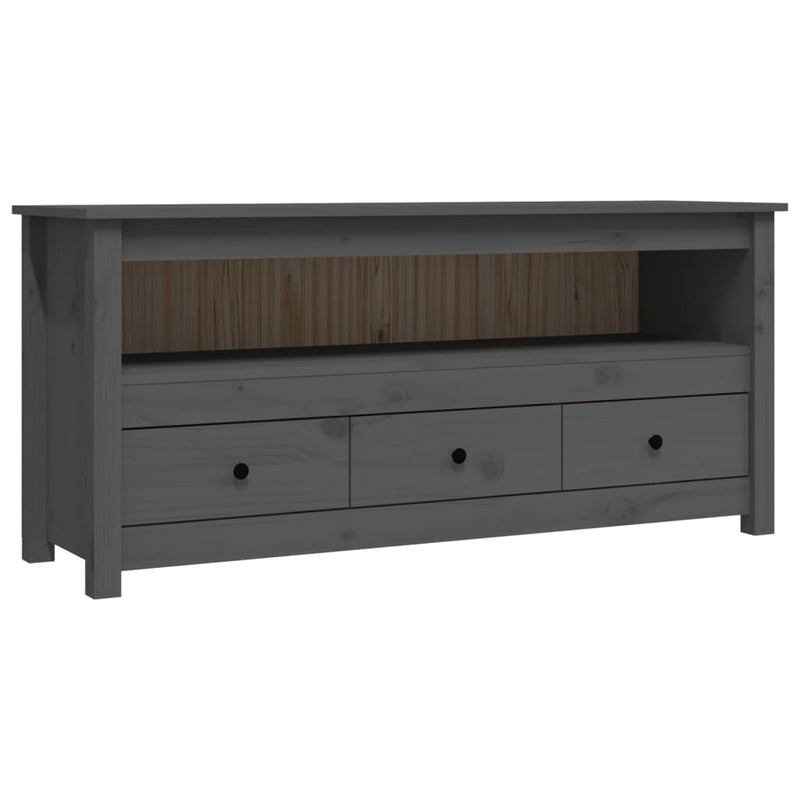 Tv-meubel 114x35x52 cm massief grenenhout grijs MeubelReus