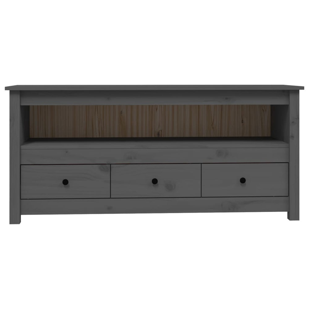 Tv-meubel 114x35x52 cm massief grenenhout grijs MeubelReus