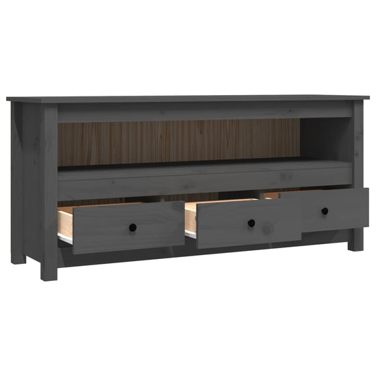 Tv-meubel 114x35x52 cm massief grenenhout grijs MeubelReus