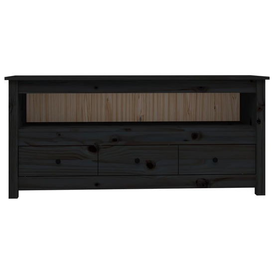 Tv-meubel 114x35x52 cm massief grenenhout zwart MeubelReus