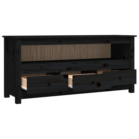 Tv-meubel 114x35x52 cm massief grenenhout zwart MeubelReus