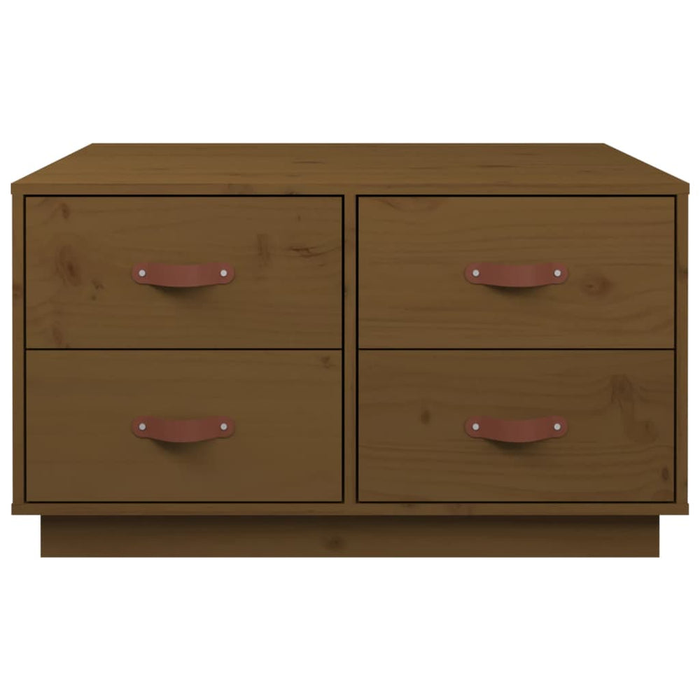 Salontafel 80x80x45 cm massief grenenhout honingbruin MeubelReus