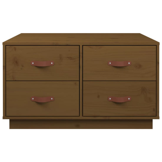 Salontafel 80x80x45 cm massief grenenhout honingbruin MeubelReus