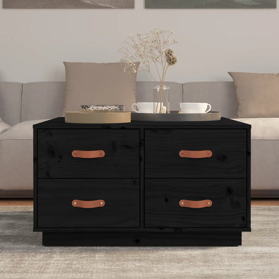 Salontafel 80x80x45 cm massief grenenhout zwart MeubelReus