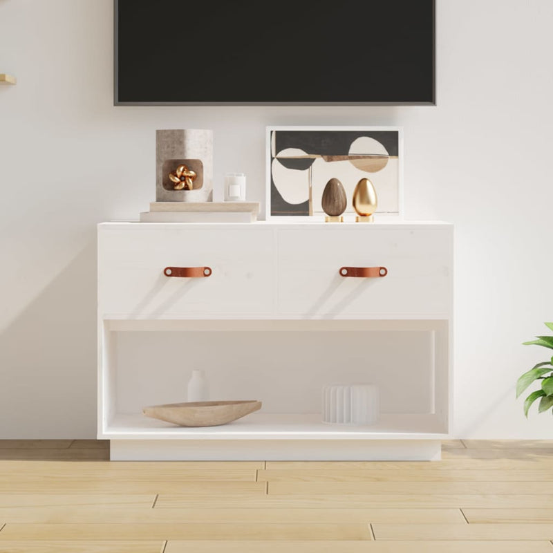 Tv-meubel 90x40x60 cm massief grenenhout wit MeubelReus