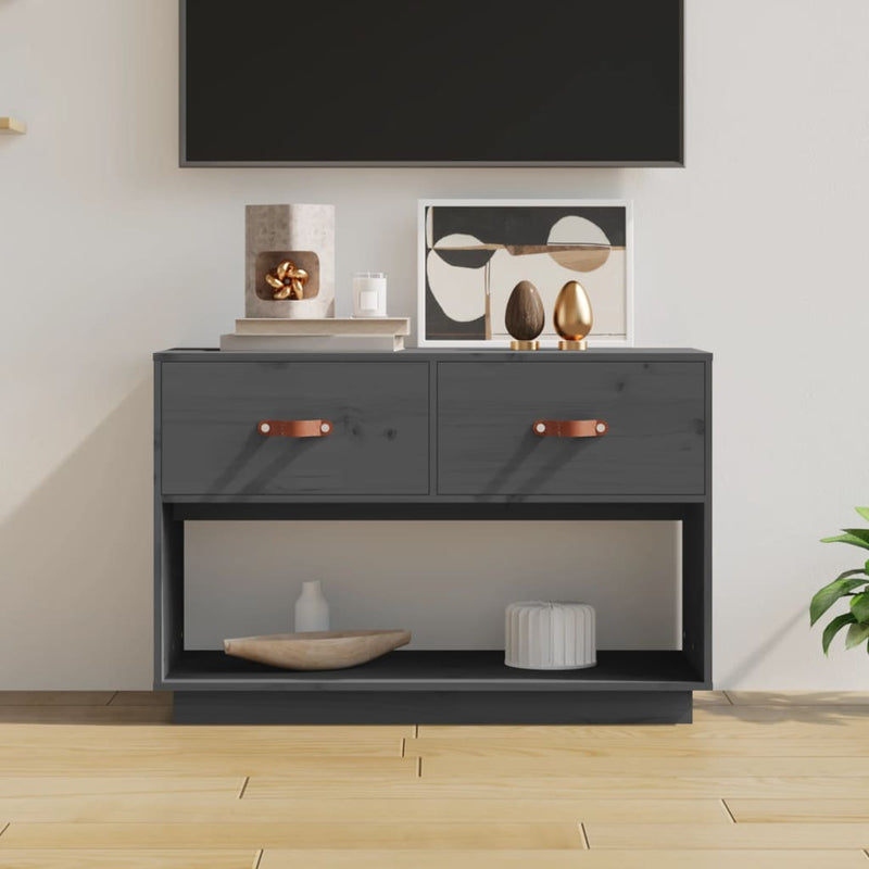 Tv-meubel 90x40x60 cm massief grenenhout grijs MeubelReus