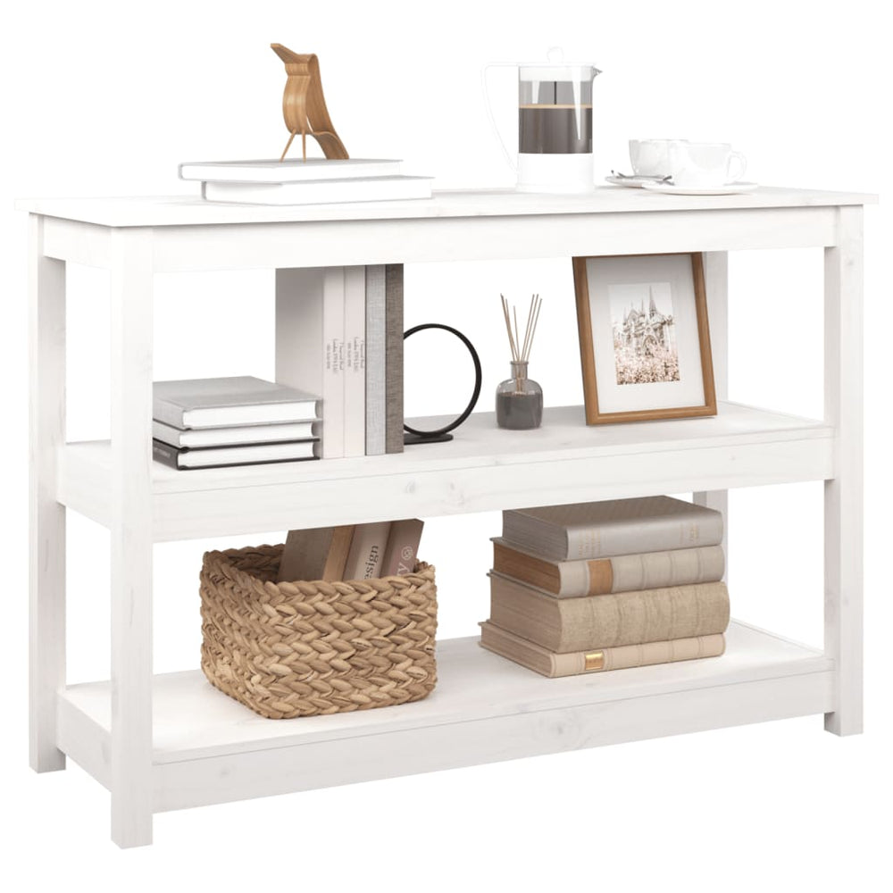 Wandtafel 110x40x74 cm massief grenenhout wit MeubelReus