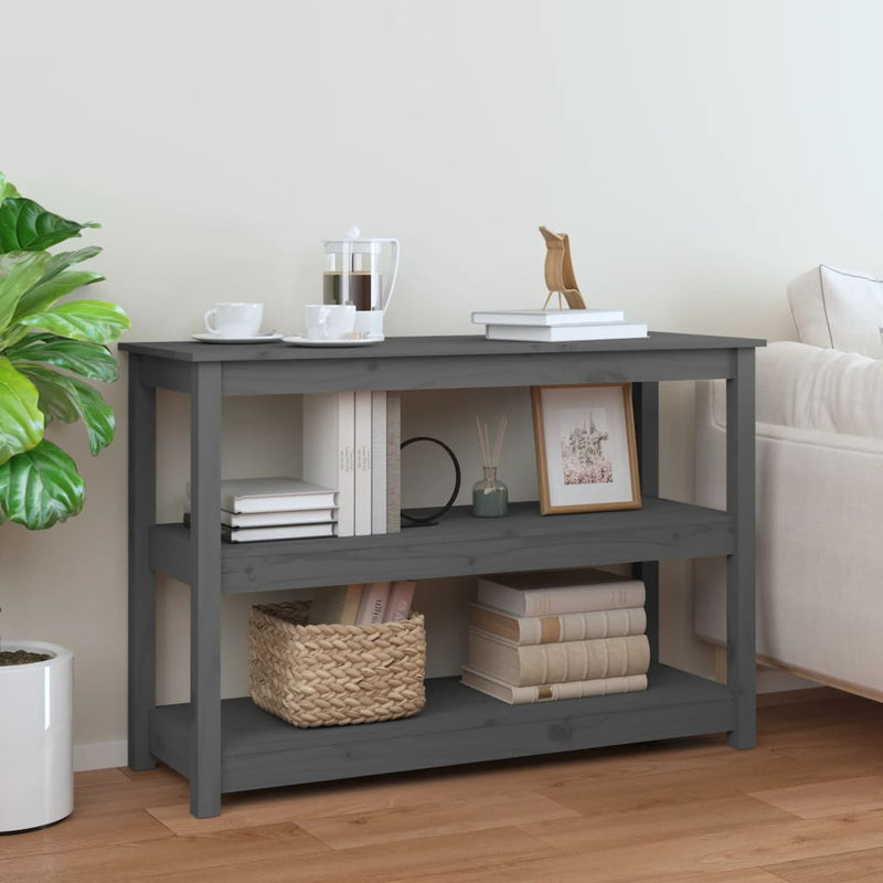 Wandtafel 110x40x74 cm massief grenenhout grijs MeubelReus