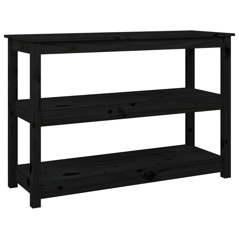 Wandtafel 110x40x74 cm massief grenenhout zwart MeubelReus
