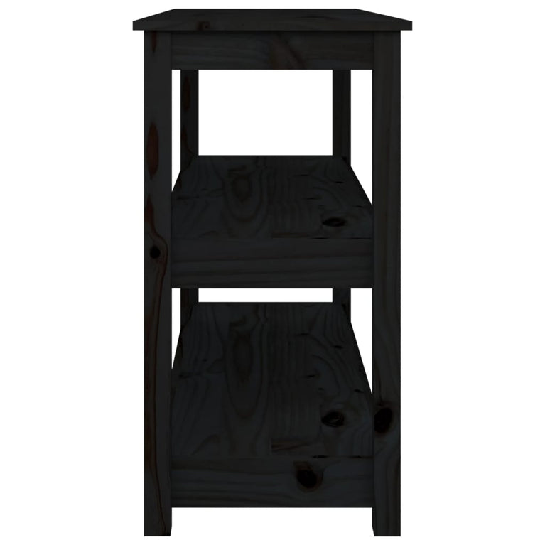 Wandtafel 110x40x74 cm massief grenenhout zwart MeubelReus