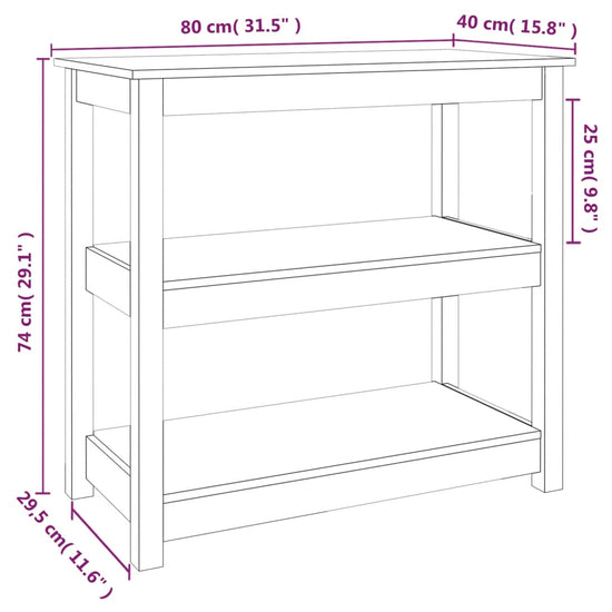 Wandtafel 80x40x74 cm massief grenenhout grijs MeubelReus