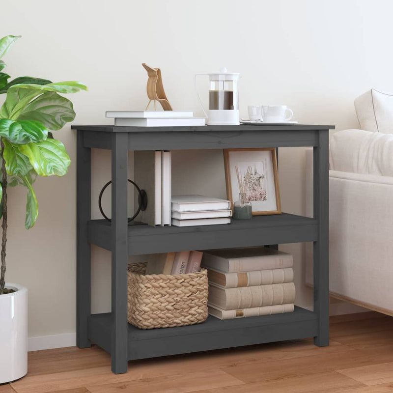 Wandtafel 80x40x74 cm massief grenenhout grijs MeubelReus