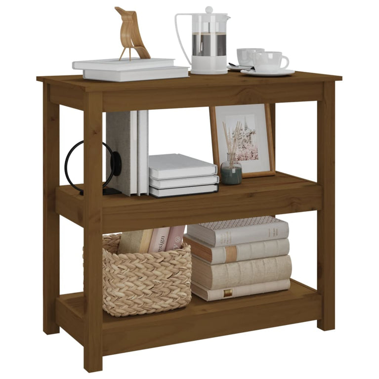 Wandtafel 80x40x74 cm massief grenenhout honingbruin MeubelReus