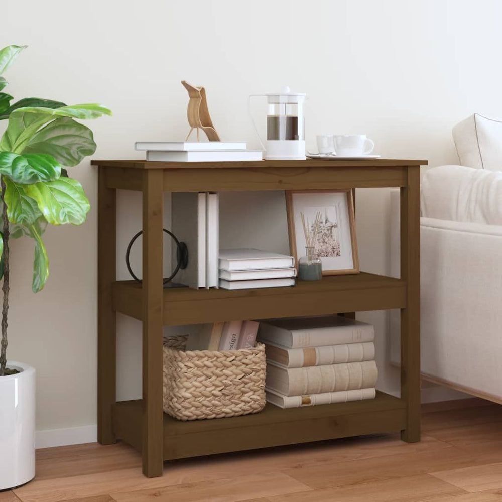Wandtafel 80x40x74 cm massief grenenhout honingbruin MeubelReus