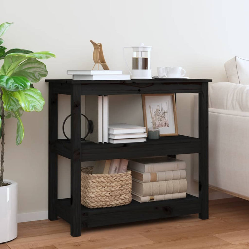 Wandtafel 80x40x74 cm massief grenenhout zwart MeubelReus