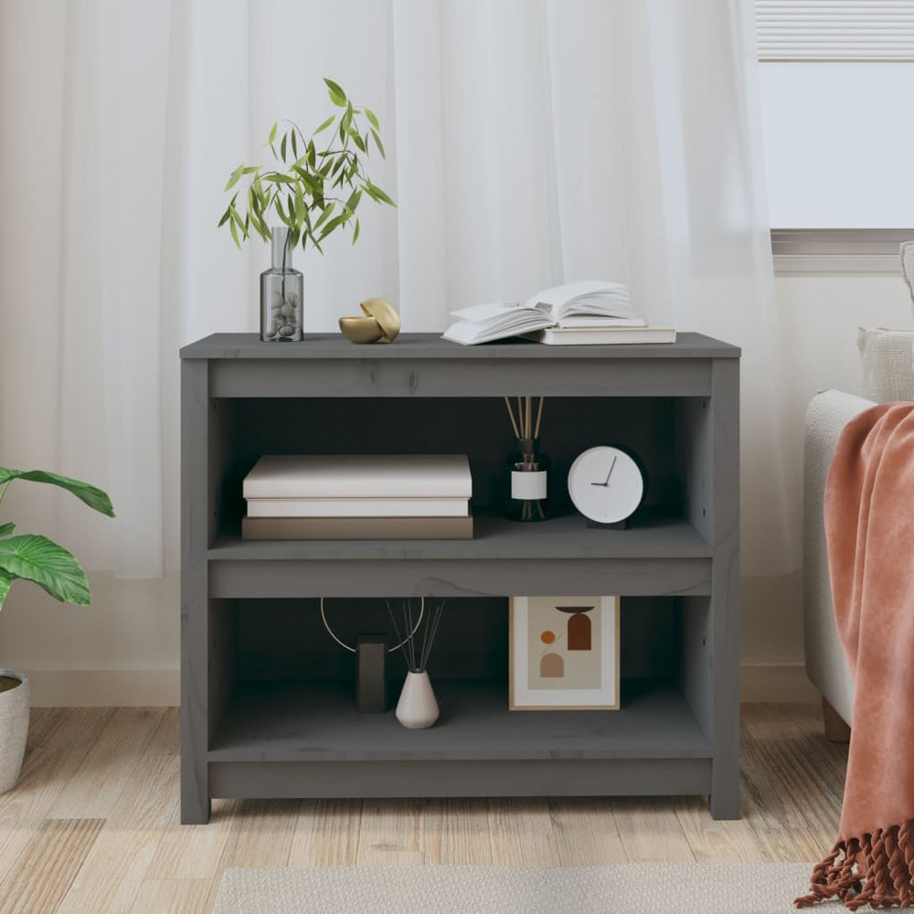 Boekenkast 80x35x68 cm massief grenenhout grijs MeubelReus