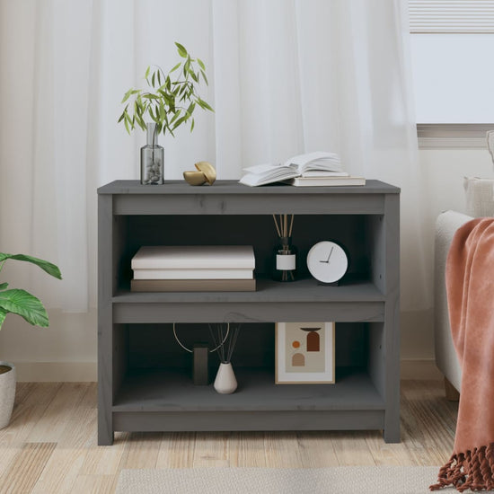 Boekenkast 80x35x68 cm massief grenenhout grijs MeubelReus