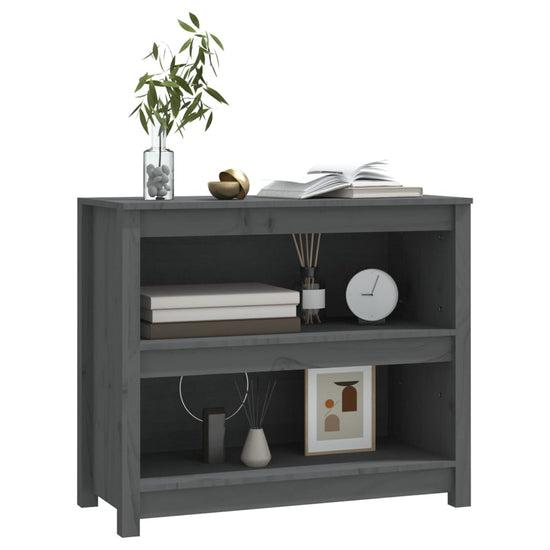 Boekenkast 80x35x68 cm massief grenenhout grijs MeubelReus
