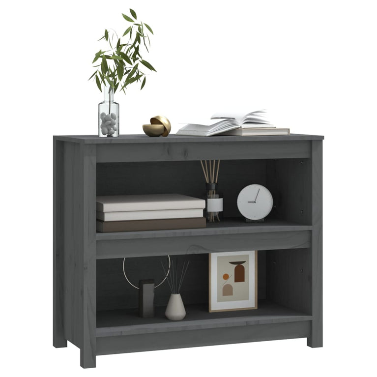 Boekenkast 80x35x68 cm massief grenenhout grijs MeubelReus