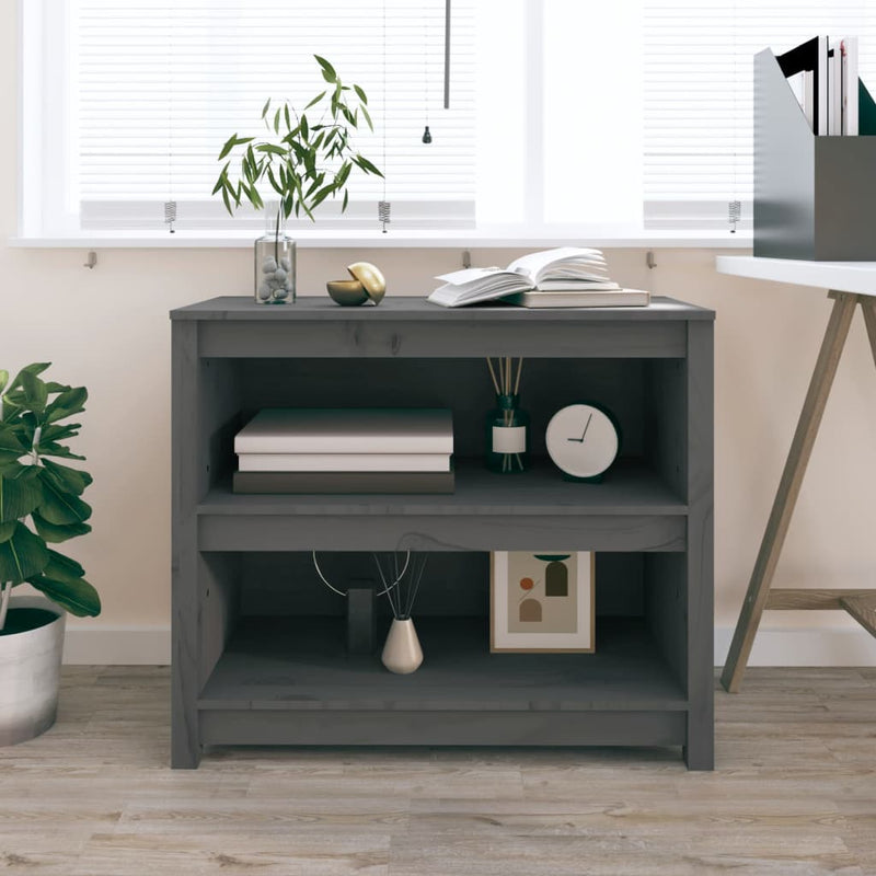 Boekenkast 80x35x68 cm massief grenenhout grijs MeubelReus