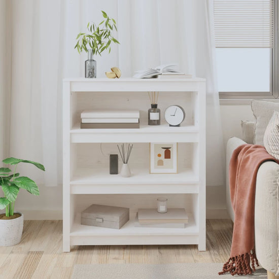 Boekenkast 80x35x97 cm massief grenenhout wit MeubelReus