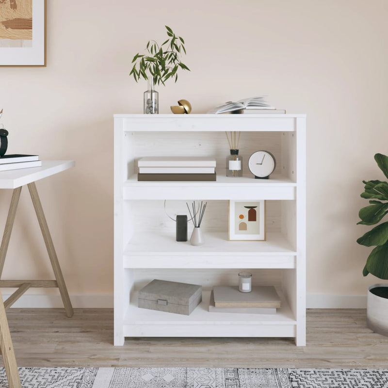 Boekenkast 80x35x97 cm massief grenenhout wit MeubelReus