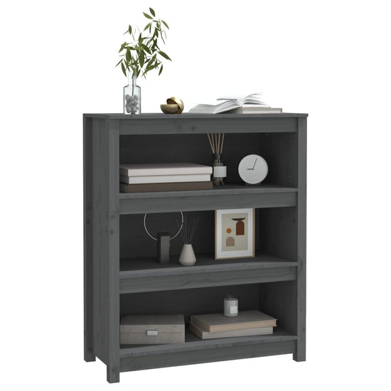 Boekenkast 80x35x97 cm massief grenenhout grijs MeubelReus