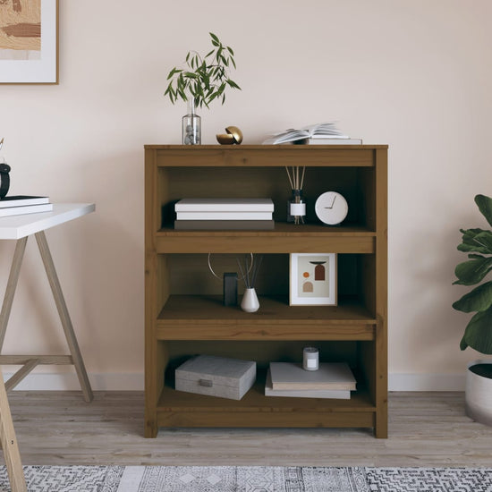 Boekenkast 80x35x97 cm massief grenenhout honingbruin MeubelReus